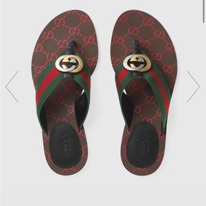 Gucci Sandals GG THONG WEB SANDAL